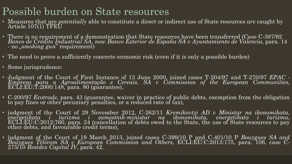 possible burden on state resources measures that