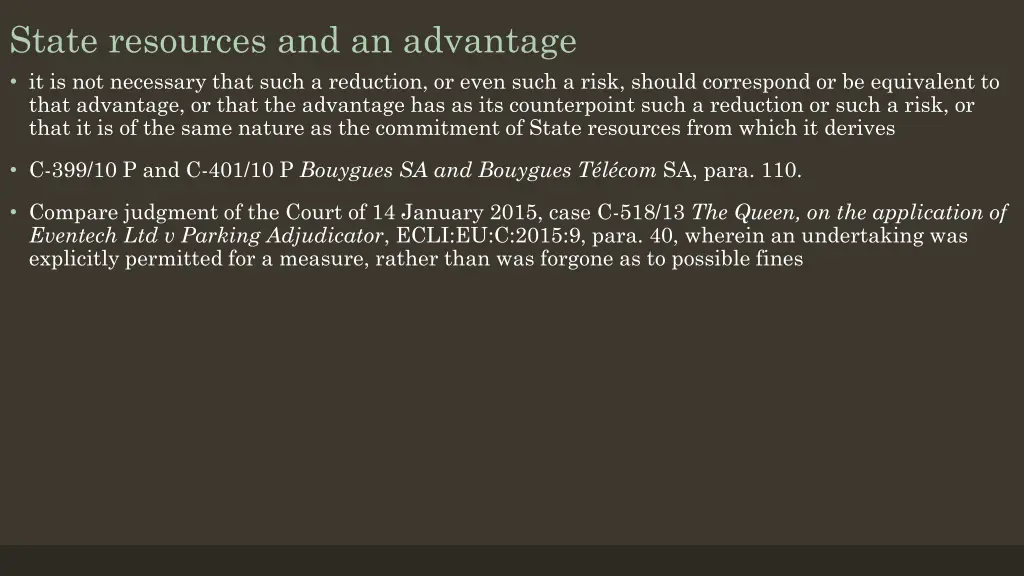 state resources and an advantage