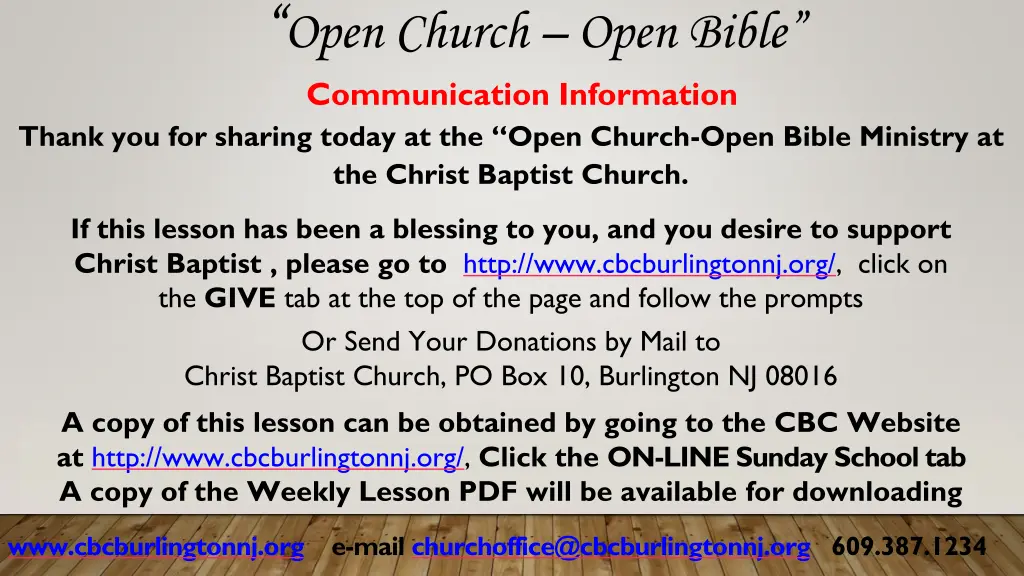 open church open bible communication information