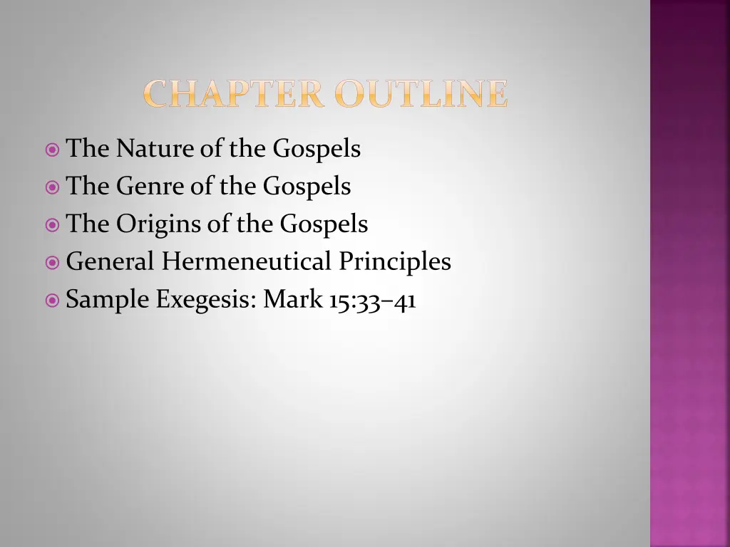 chapter outline
