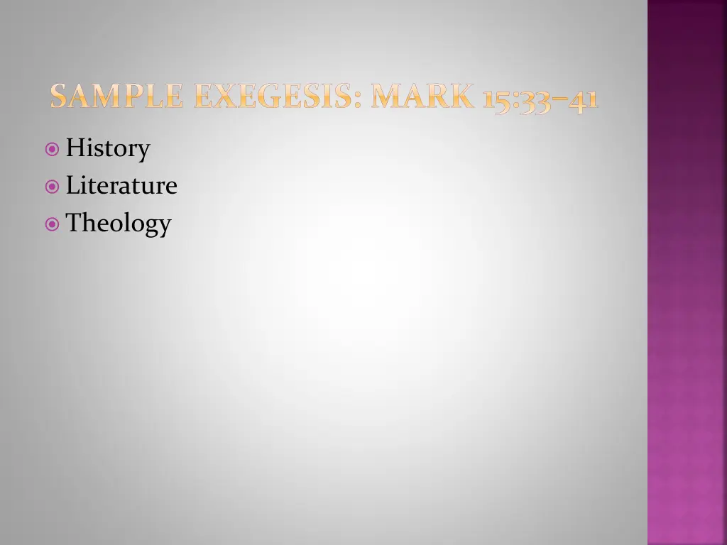 sample exegesis mark 15 33 41