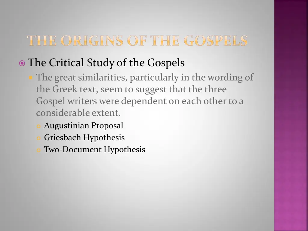 the origins of the gospels 3