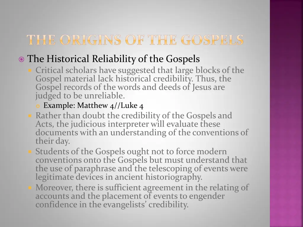 the origins of the gospels 6