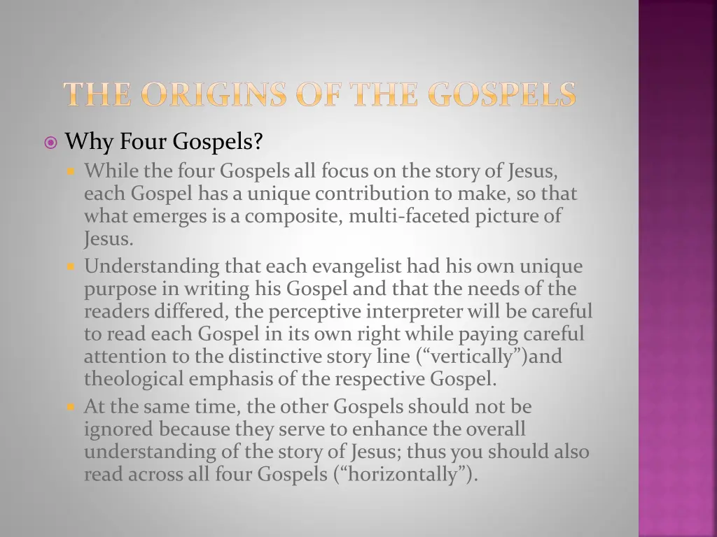 the origins of the gospels