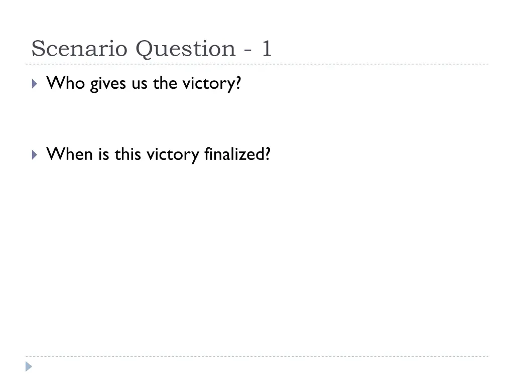 scenario question 1