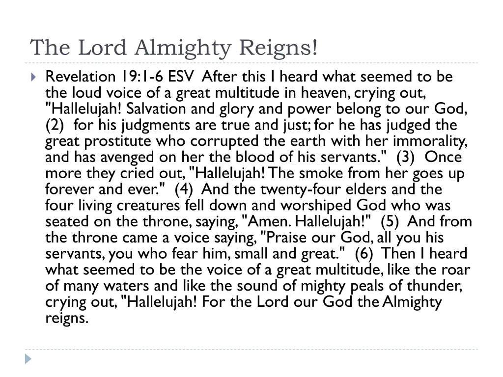 the lord almighty reigns revelation
