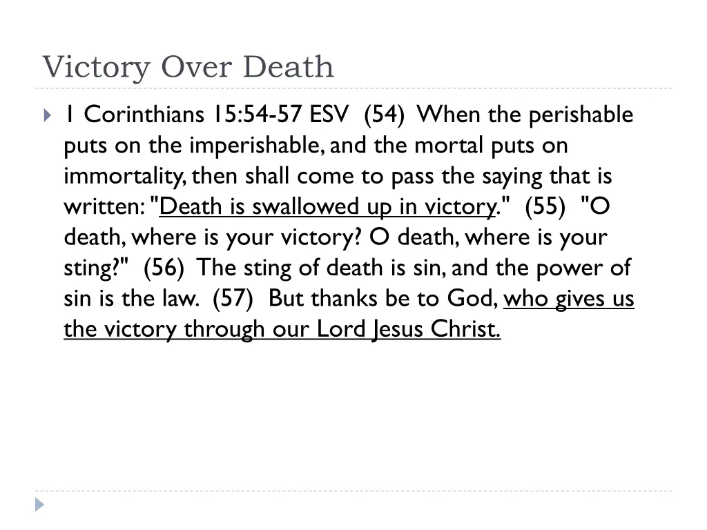 victory over death