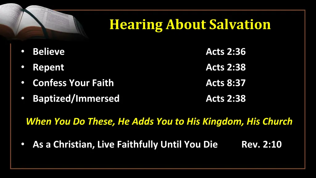 hearing about salvation