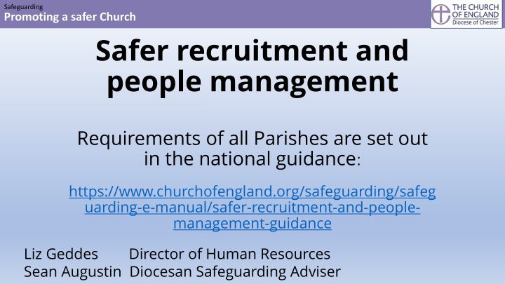 safeguarding promoting a safer church