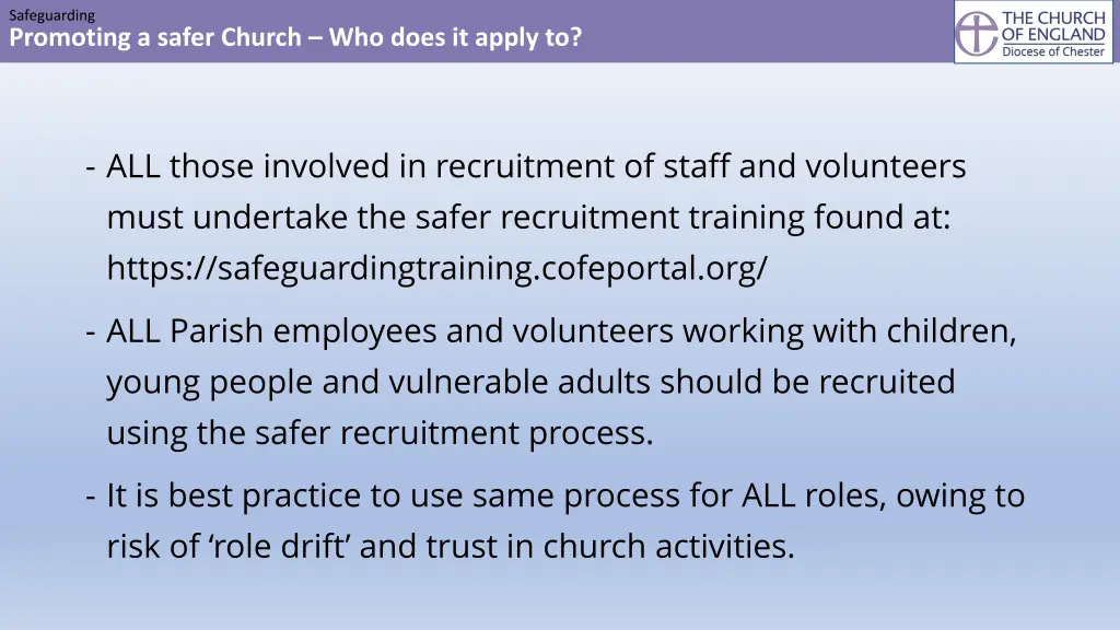 safeguarding promoting a safer church who does