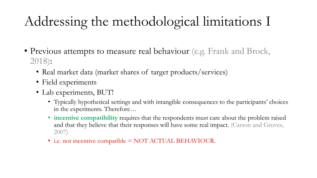 addressing the methodological limitations i