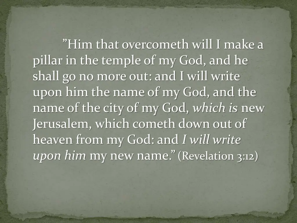 him that overcometh will i make a pillar