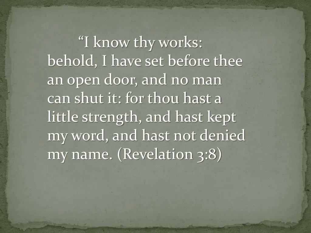 i know thy works behold i have set before thee