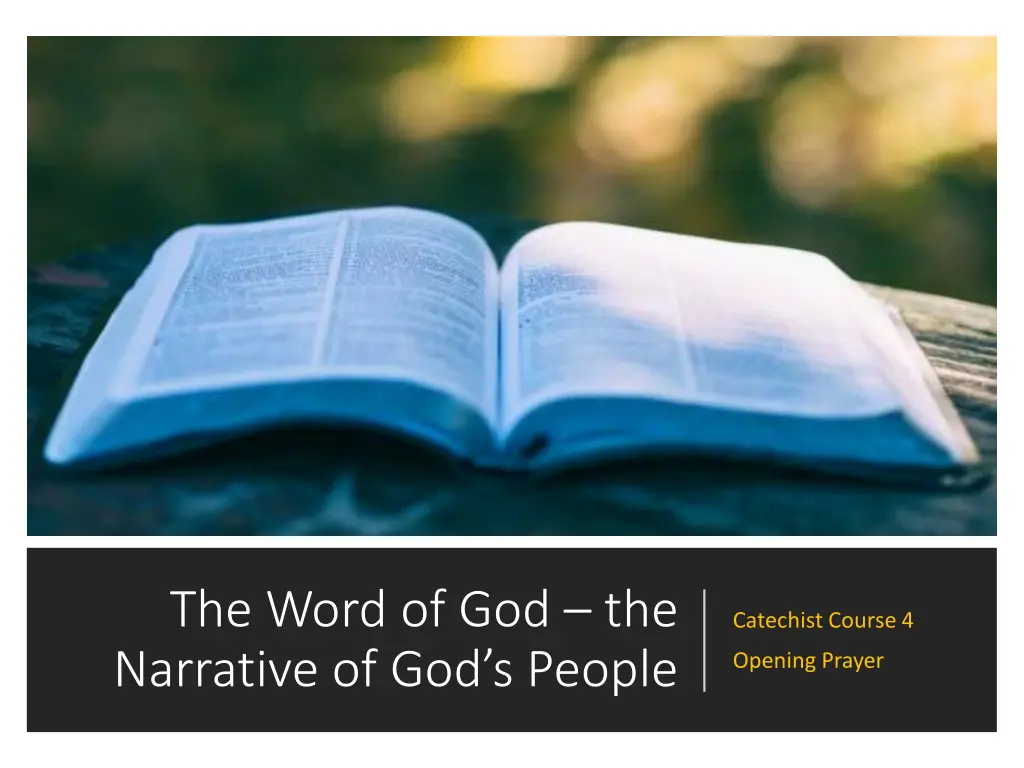 the word of god the narrative of god s people 1
