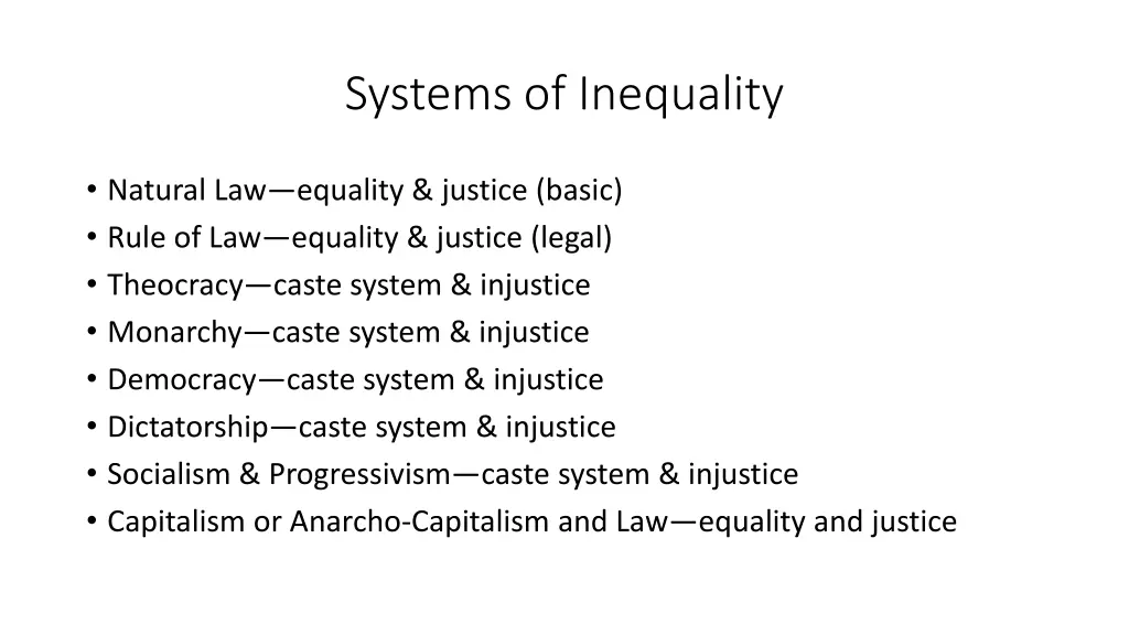 systems of inequality