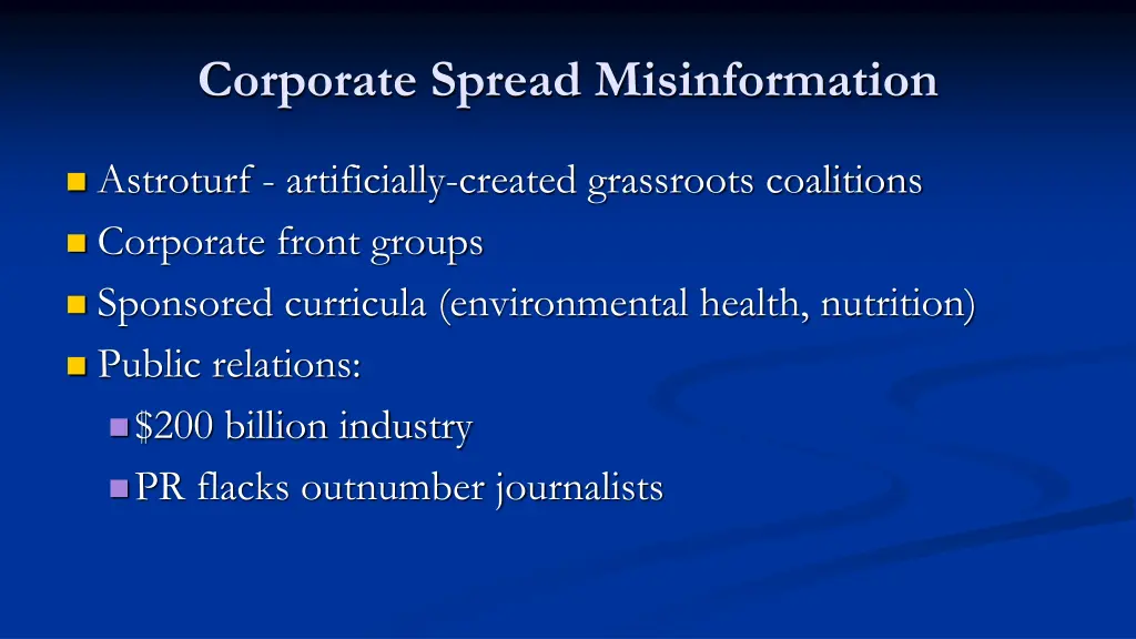 corporate spread misinformation