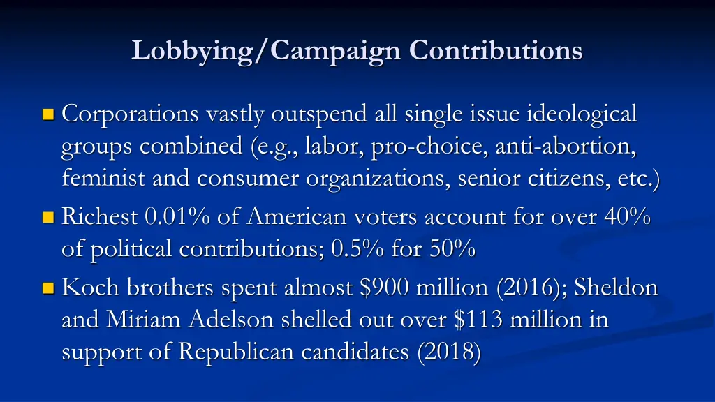 lobbying campaign contributions