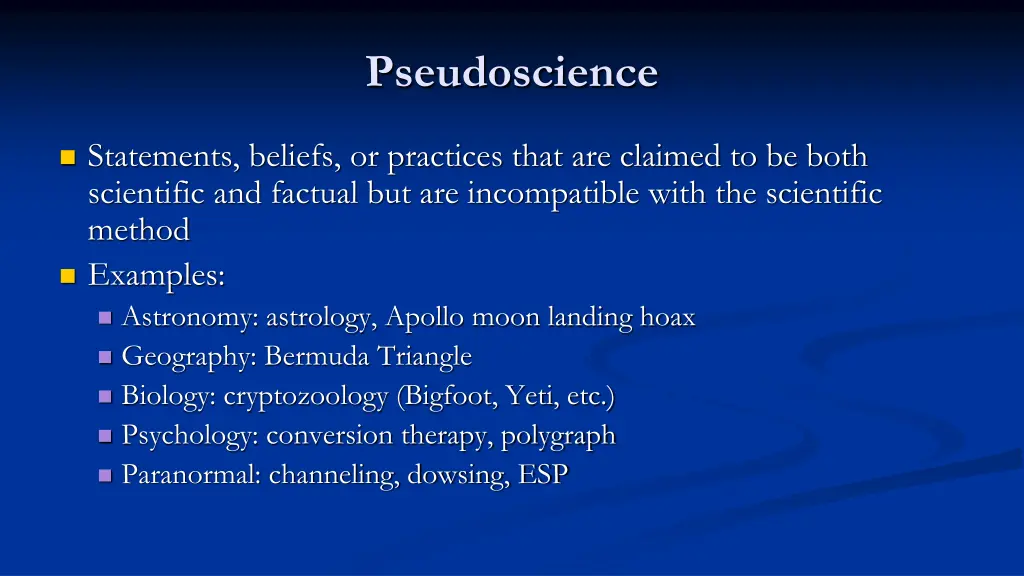 pseudoscience