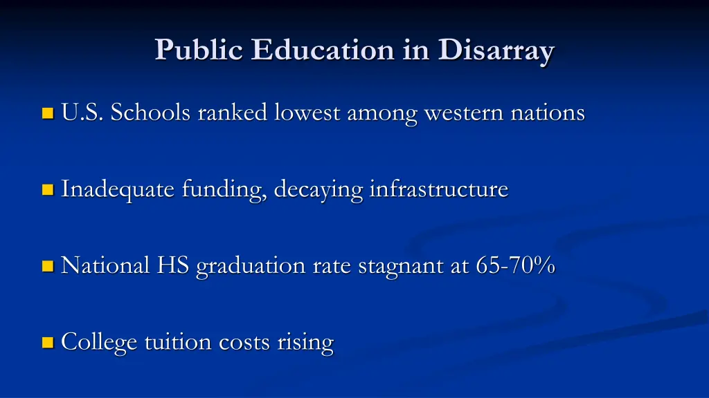 public education in disarray