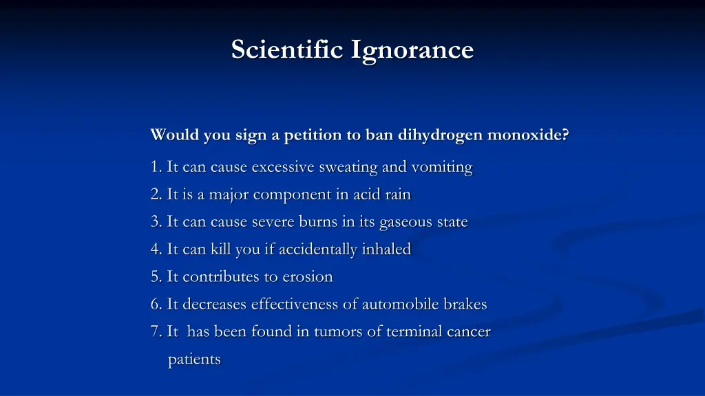scientific ignorance
