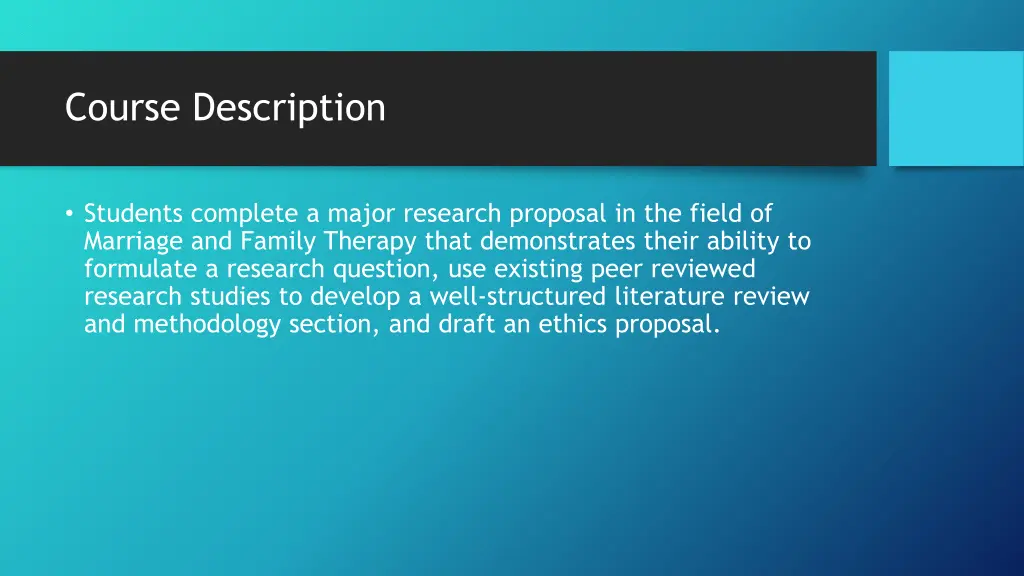 course description