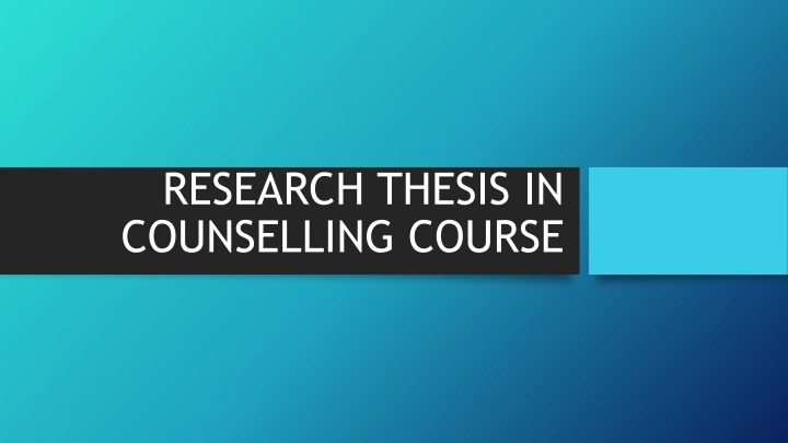 research thesis in counselling course