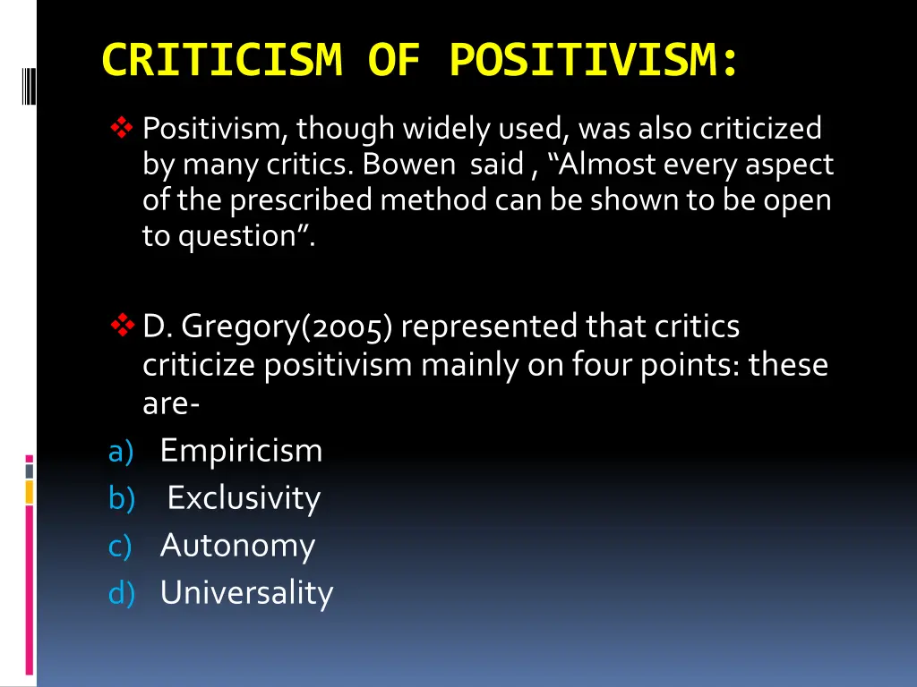 criticism of positivism