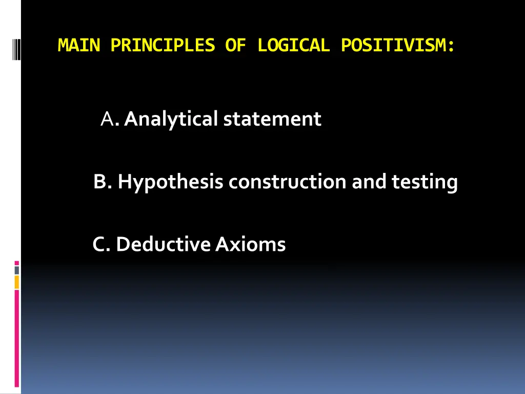 main principles of logical positivism