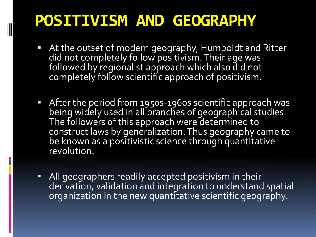 positivism and geography
