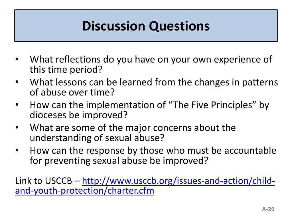 discussion questions
