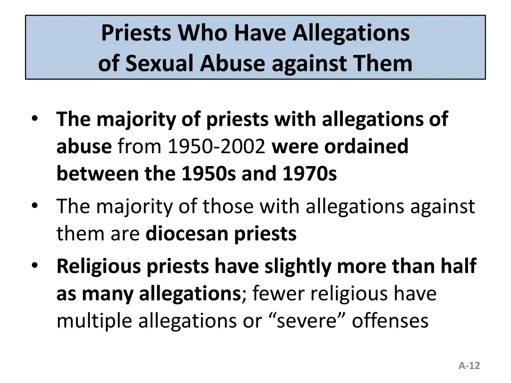 priests who have allegations of sexual abuse