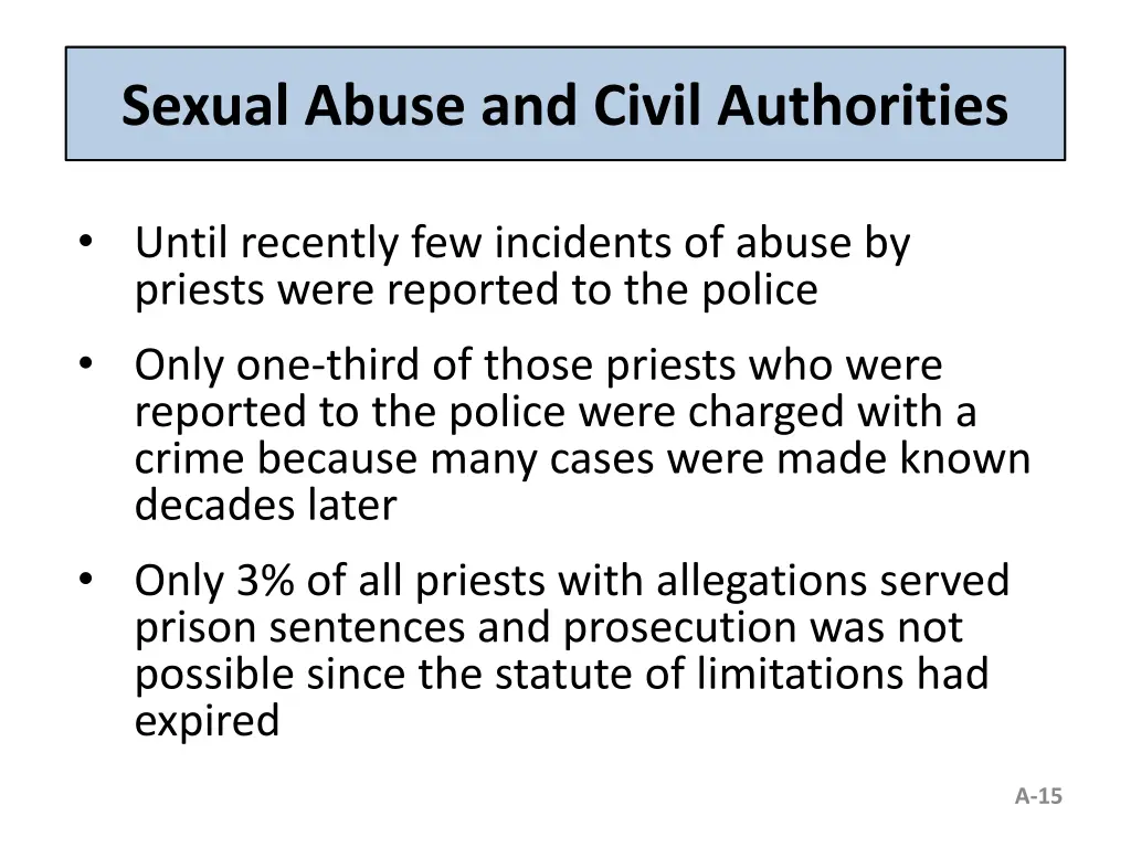 sexual abuse and civil authorities
