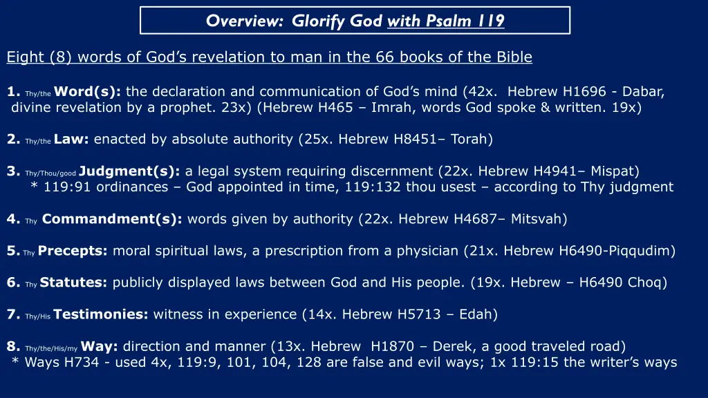 overview glorify god with psalm 119 1