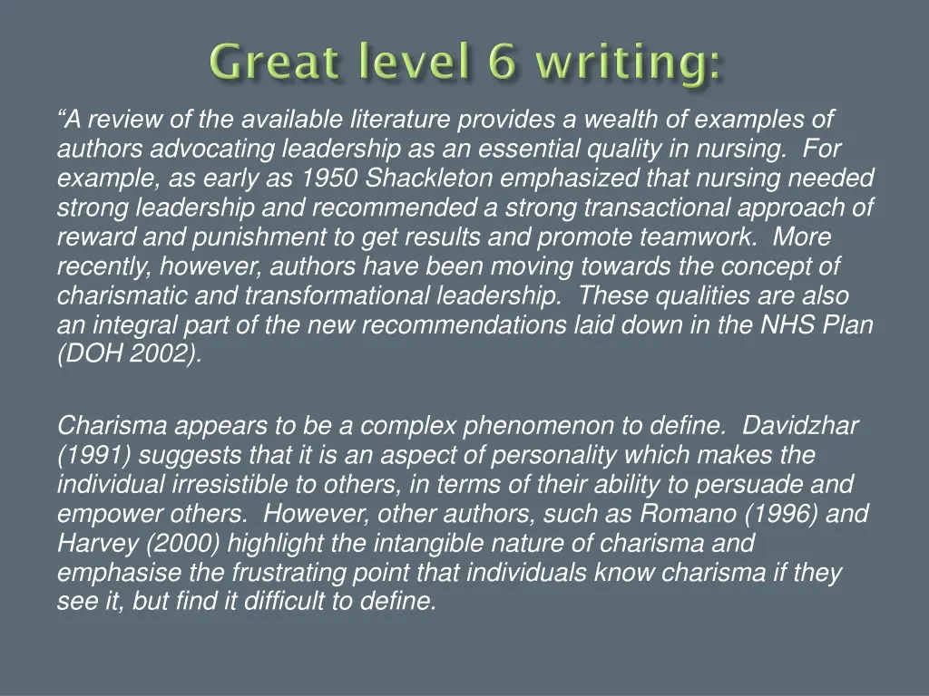 a review of the available literature provides