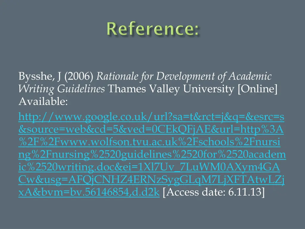 bysshe j 2006 rationale for development