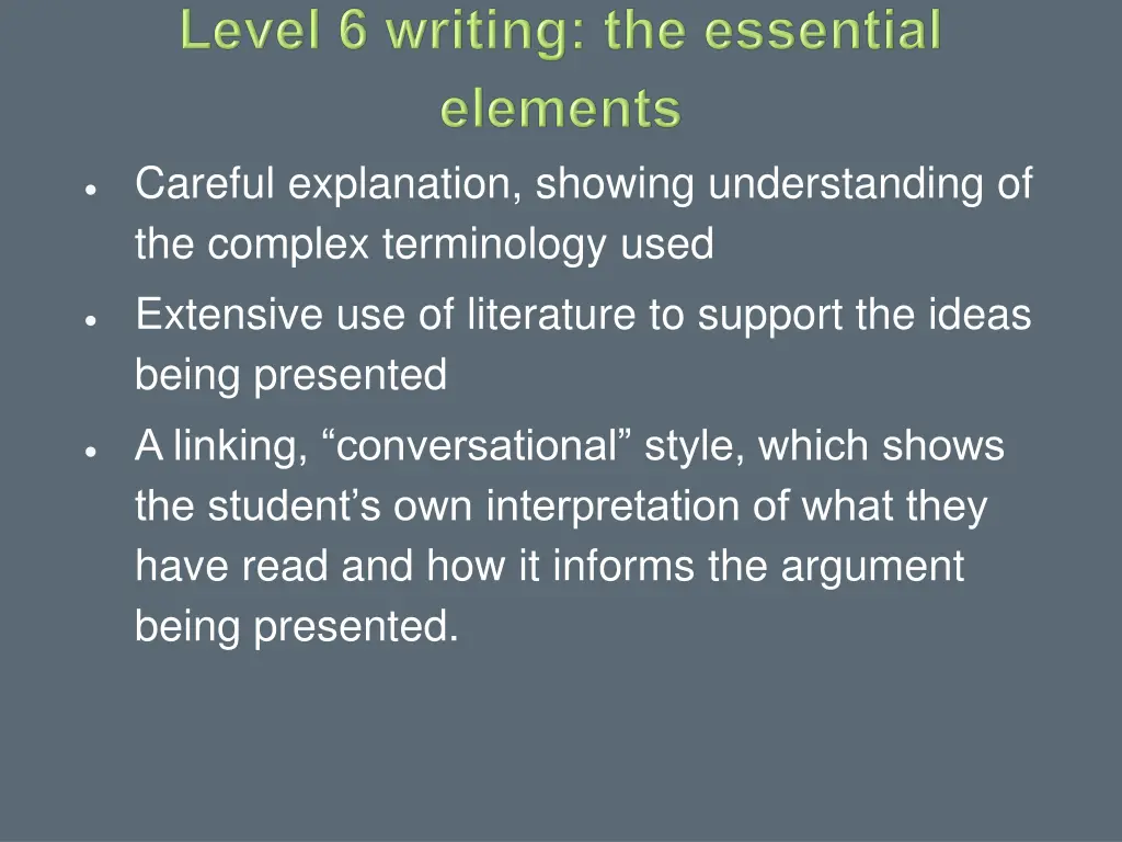 careful explanation showing understanding