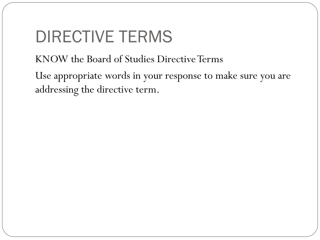 directive terms