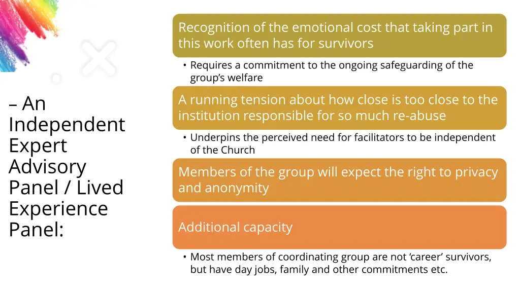 recognition of the emotional cost that taking