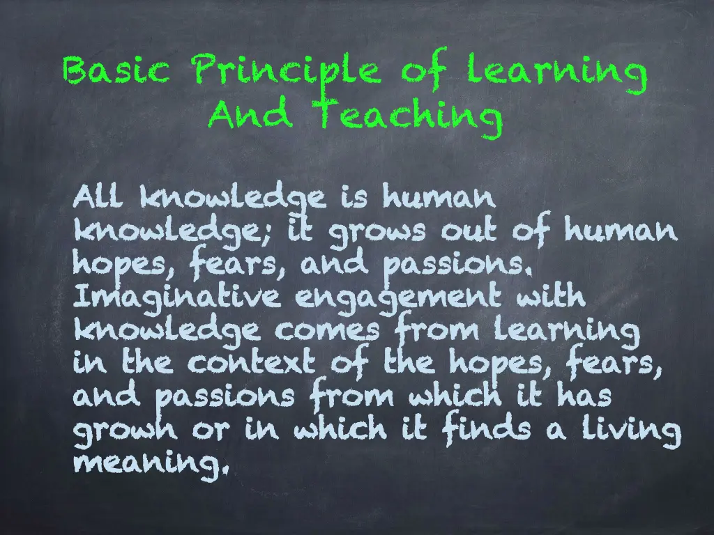 basic principle of learning and teaching