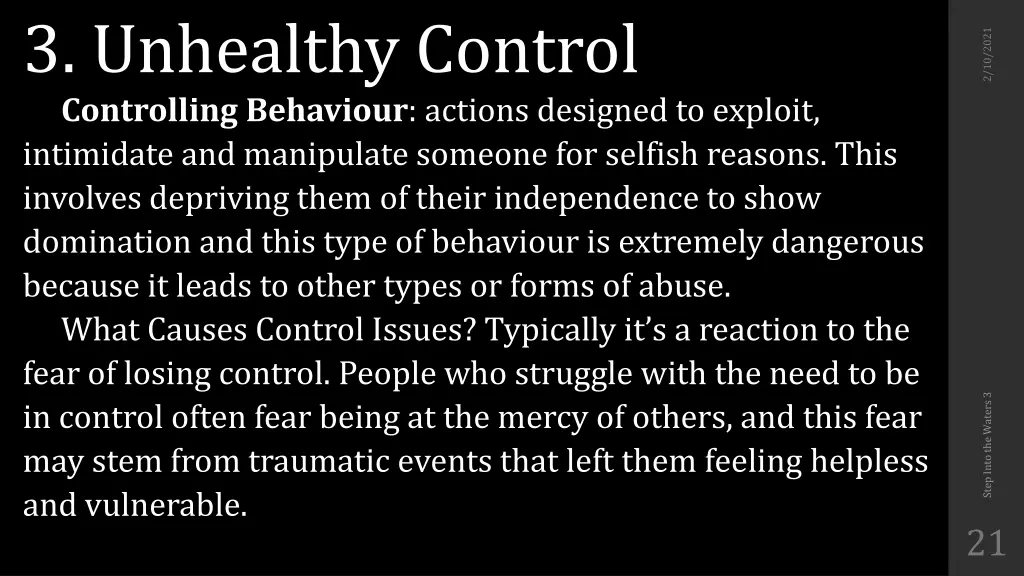 3 unhealthy control controlling behaviour actions