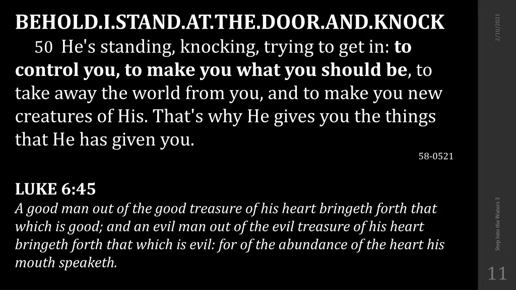 behold i stand at the door and knock