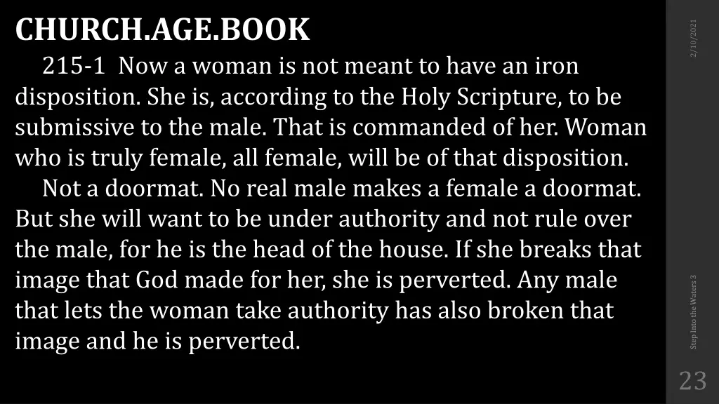 church age book 215 1 now a woman is not meant