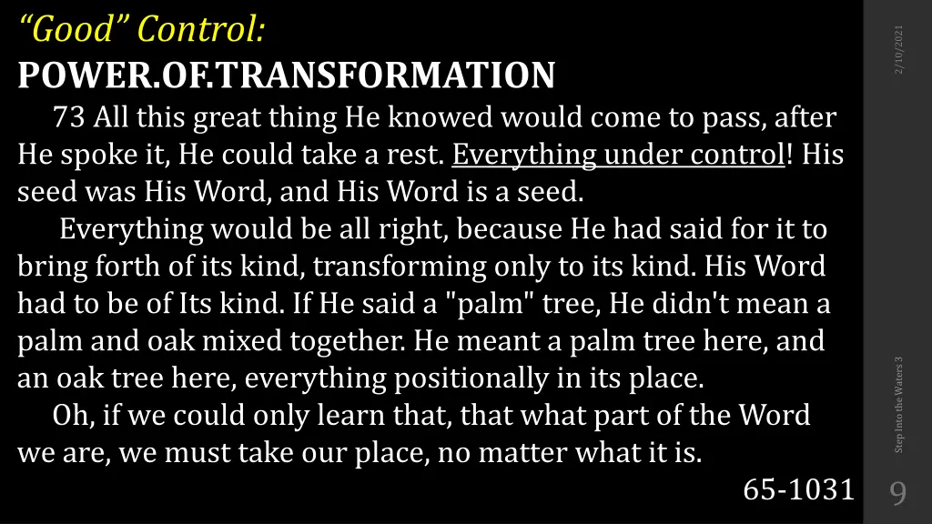 good control power of transformation 73 all this