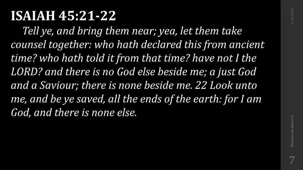 isaiah 45 21 22 tell ye and bring them near