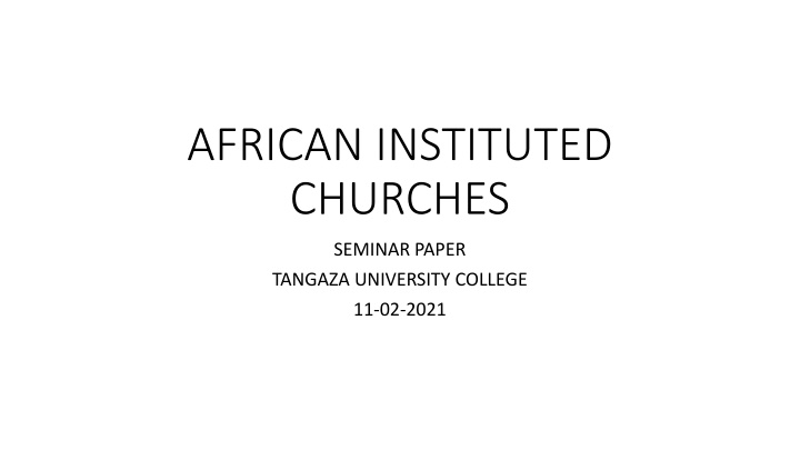 african instituted churches