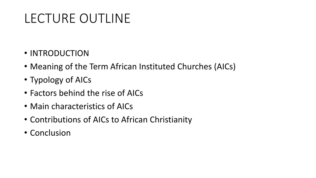 lecture outline