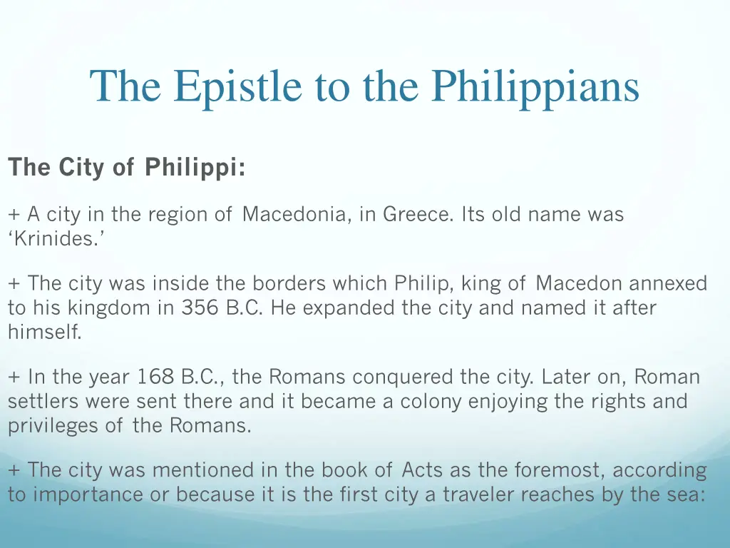 the epistle to the philippians