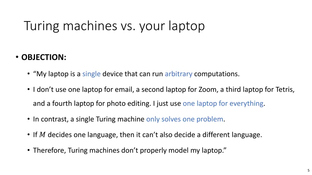 turing machines vs your laptop