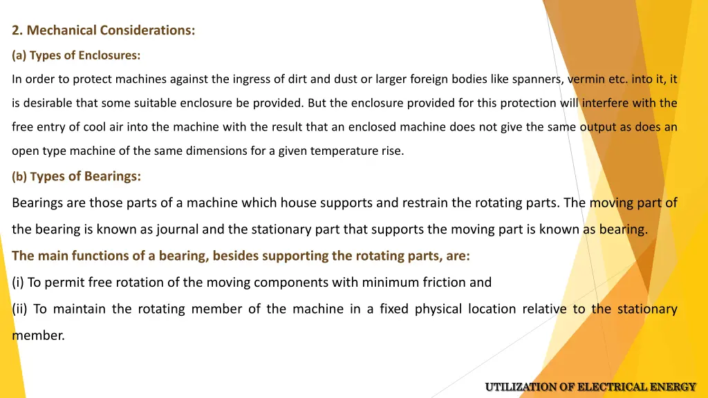 2 mechanical considerations