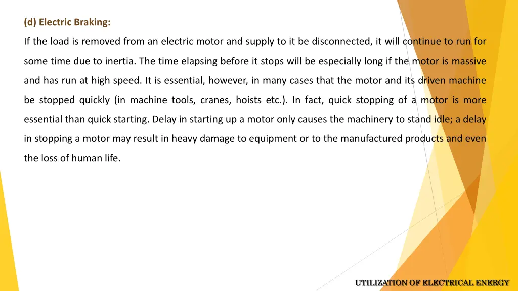 d electric braking